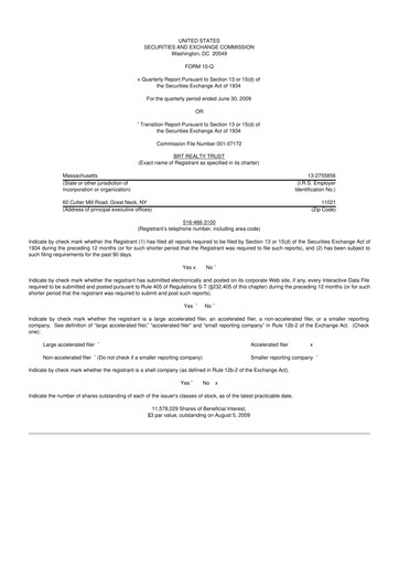 Thumbnail BRT Apartments 10-Q Quarterly Report FY 