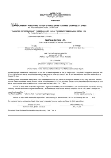 Thumbnail Lightbridge Corporation 10-Q Quarterly Report FY 
