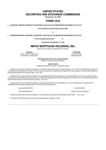 Thumbnail Impac Mortgage Holdings 10-Q Quarterly Report FY 