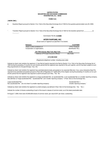 Thumbnail Interparfums 10-Q Quarterly Report FY 