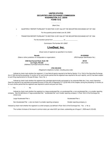 Thumbnail Live Ventures 10-Q Quarterly Report FY 