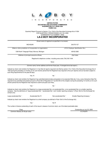 Thumbnail La-Z-Boy
 10-Q Quarterly Report FY 