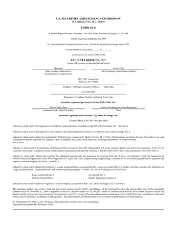 Thumbnail Radiant Logistics
 10-K Annual Report 