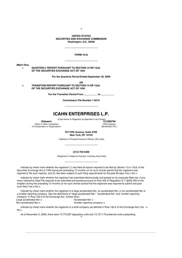 Thumbnail Icahn Enterprises
 10-Q Quarterly Report FY 