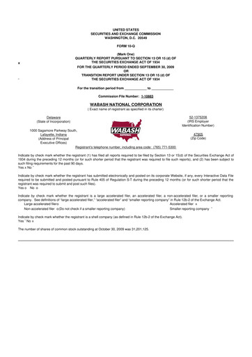 Thumbnail Wabash National
 10-Q Quarterly Report FY 