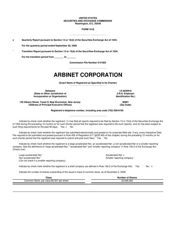 Thumbnail Arbinet 10-Q Quarterly Report FY 