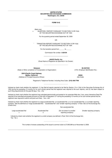 Thumbnail Jakks Pacific
 10-Q Quarterly Report FY 