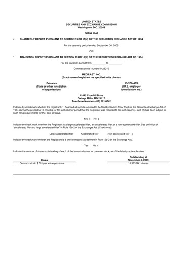 Thumbnail Medifast 10-Q Quarterly Report FY 