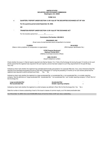 Thumbnail Oragenics 10-Q Quarterly Report FY 