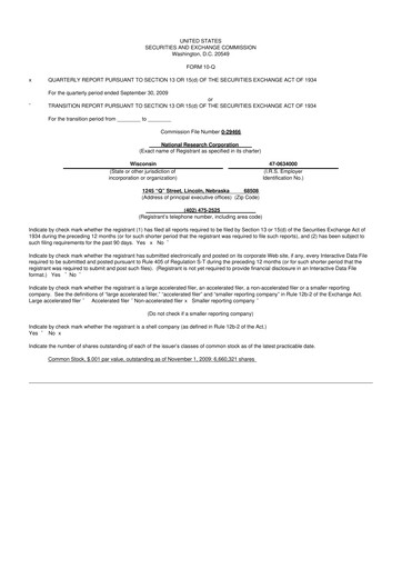 Thumbnail NRC Health
 10-Q Quarterly Report FY 
