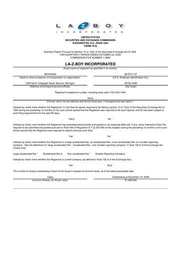 Thumbnail La-Z-Boy
 10-Q Quarterly Report FY 