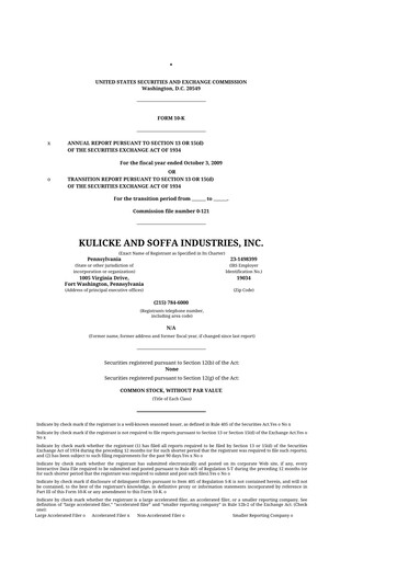 Thumbnail Kulicke and Soffa Industries 10-K Annual Report 