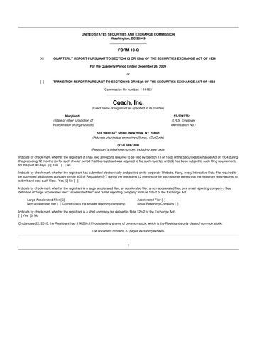 Miniature Tapestry 10-Q Rapport trimestriel  