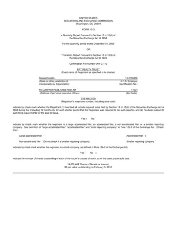 Thumbnail BRT Apartments 10-Q Quarterly Report FY 
