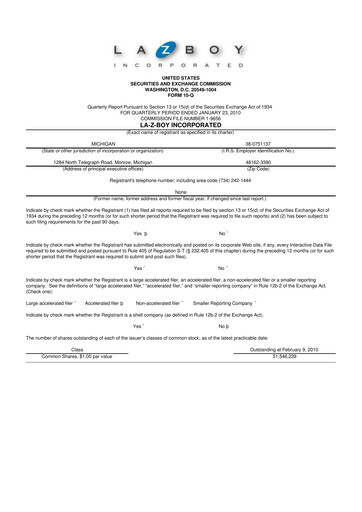 Thumbnail La-Z-Boy
 10-Q Quarterly Report FY 