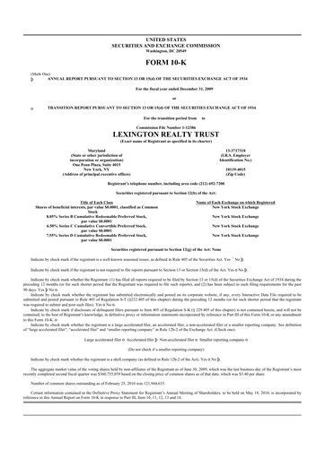 Miniature LXP Industrial Trust 10-K Rapport annuel 