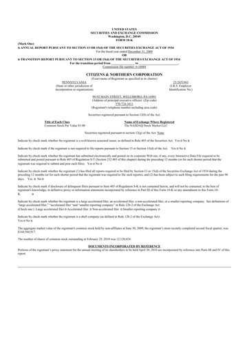 Thumbnail Citizens & Northern Corp 10-K Annual Report 