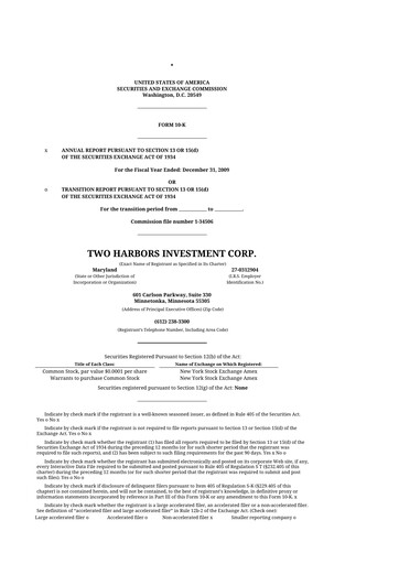 Thumbnail Two Harbors Investment
 10-K Annual Report 