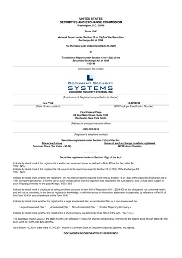 Thumbnail DSS, Inc. (Document Security Systems) 10-K Annual Report 