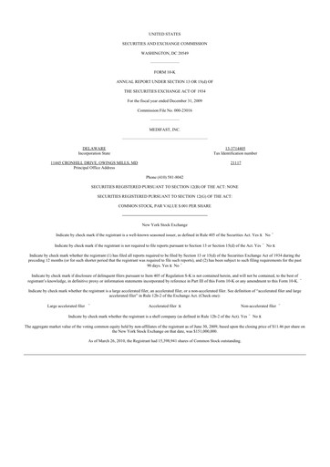 Thumbnail Medifast 10-K Annual Report 