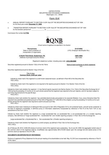 Vorschaubild QNB Corp. 10-K Jahresbericht 