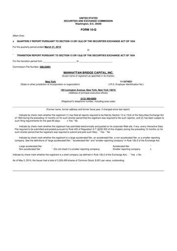 Vorschaubild Manhattan Bridge Capital
 10-Q Quartalsbericht  