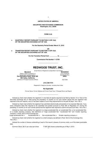 Vorschaubild Redwood Trust 10-Q Quartalsbericht  