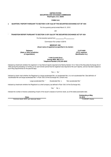 Thumbnail Medifast 10-Q Quarterly Report FY 