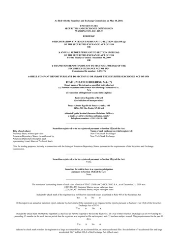 Thumbnail Itaú Unibanco
 20-F Annual Report 
