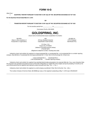 Thumbnail Comstock Inc. 10-Q Quarterly Report FY 