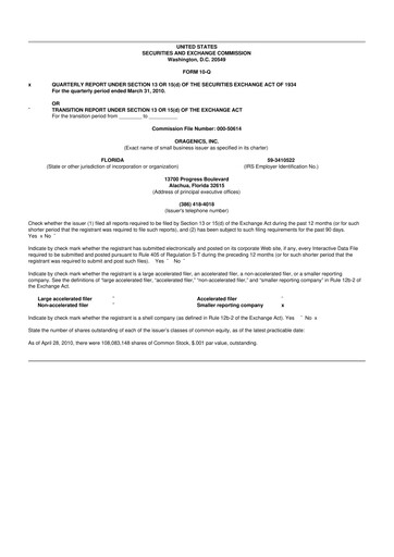 Thumbnail Oragenics 10-Q Quarterly Report FY 