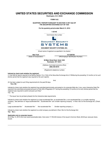 Thumbnail DSS, Inc. (Document Security Systems) 10-Q Quarterly Report FY 