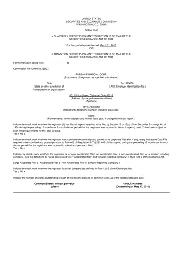 Miniature SB Financial Group 10-Q Rapport trimestriel  