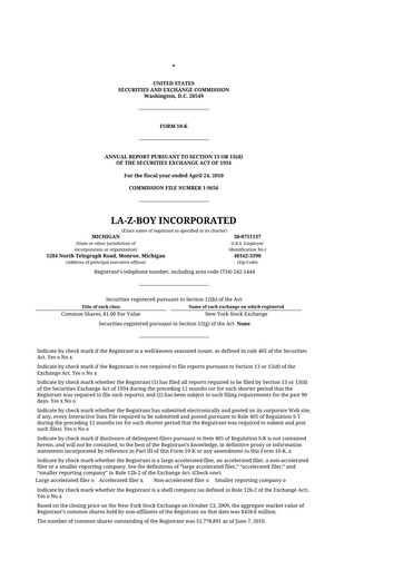 Thumbnail La-Z-Boy
 10-K Annual Report 