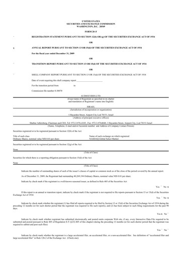 Thumbnail AudioCodes 20-F Annual Report 