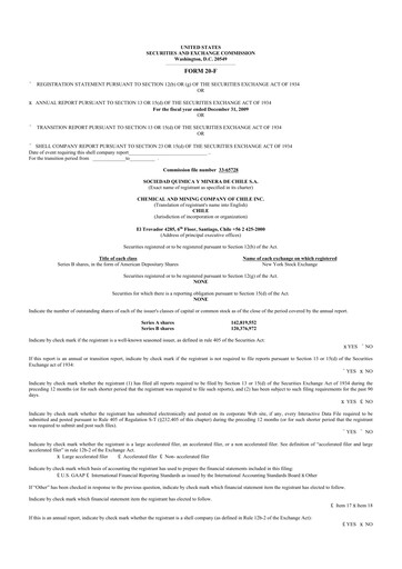 Thumbnail Sociedad Química y Minera 20-F Annual Report 