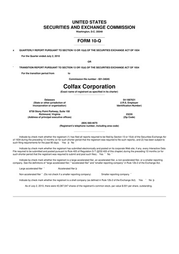 Miniature Enovis 10-Q Rapport trimestriel  
