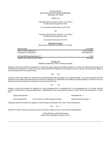 Thumbnail BRT Apartments 10-Q Quarterly Report FY 