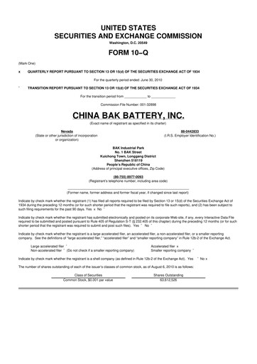 Thumbnail CBAK Energy Technology 10-Q Quarterly Report FY 