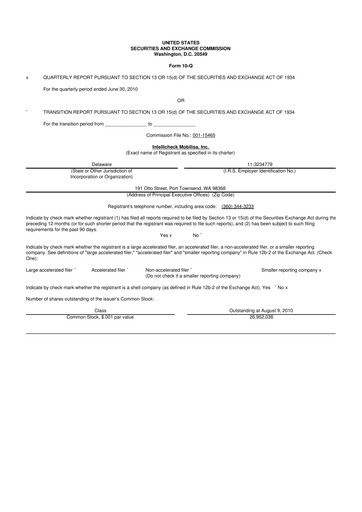 Miniature Intellicheck 10-Q Rapport trimestriel  