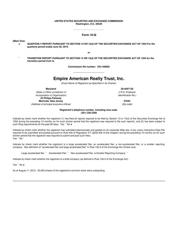 Thumbnail Independence Realty Trust
 10-Q Quarterly Report FY 