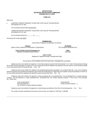 Thumbnail CorMedix 10-Q Quarterly Report FY 