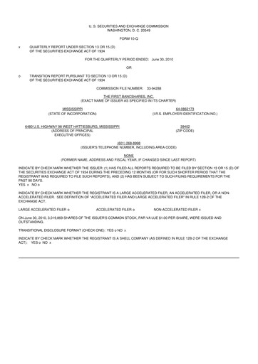 Thumbnail The First Bancshares 10-Q Quarterly Report FY 