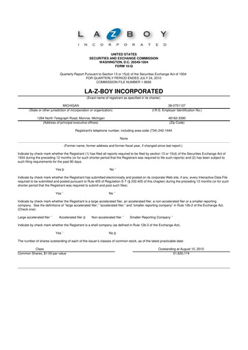 Thumbnail La-Z-Boy
 10-Q Quarterly Report FY 