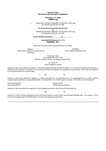 Thumbnail Cemtrex 10-Q Quarterly Report FY 