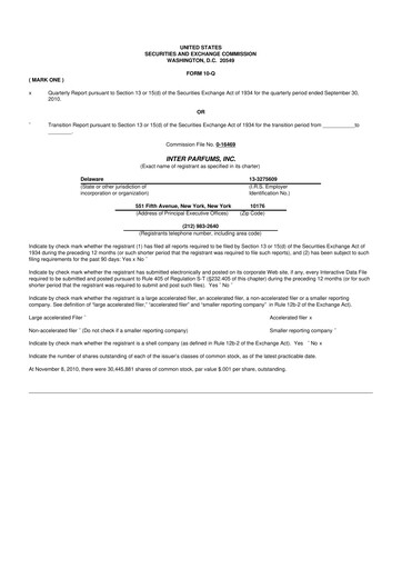 Thumbnail Interparfums 10-Q Quarterly Report FY 