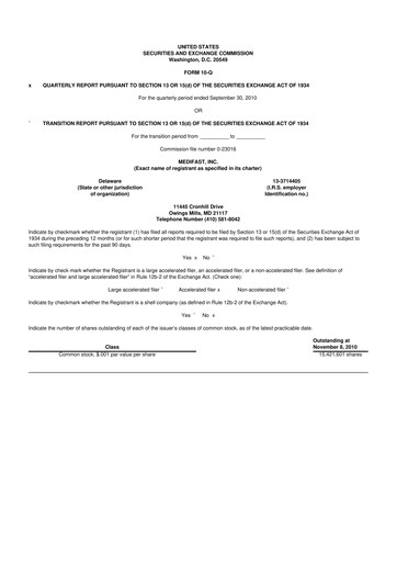 Thumbnail Medifast 10-Q Quarterly Report FY 