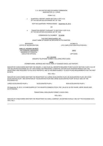 Thumbnail The First Bancshares 10-Q Quarterly Report FY 