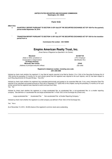 Thumbnail Independence Realty Trust
 10-Q Quarterly Report FY 