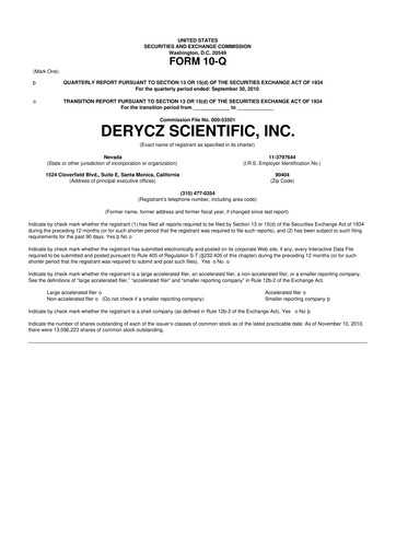Miniature Research Solutions 10-Q Rapport trimestriel  